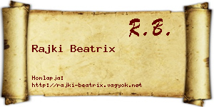 Rajki Beatrix névjegykártya